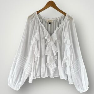 Universal Thread White Ruffled Peasant Blouse